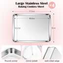 E-far Cookie Sheets Set of 4, 18x13 Stainless Steel Baking Sheet Pans for Oven, Large Non Toxic Metal Baking Tray for Baking Roasting, Healthy & Rust Free, Mirror Finish & Dishwasher Safe