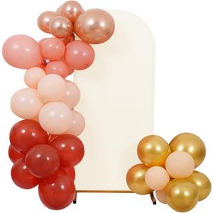 Peomeise 6FT Wedding Arch CoverBeige Arch Backdrop Cover Stretchy Spandex Backdrop Stand Covers for Birthday Party Ceremony Banquet Decor (6FT, Beige)