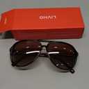 livho Trendy Polarized Aviator Sunglasses Women Men, Retro Sun Glasses for Women Men 2025, Oversized UV Protection Shades (Dark Brown Tortoise/ Brown)