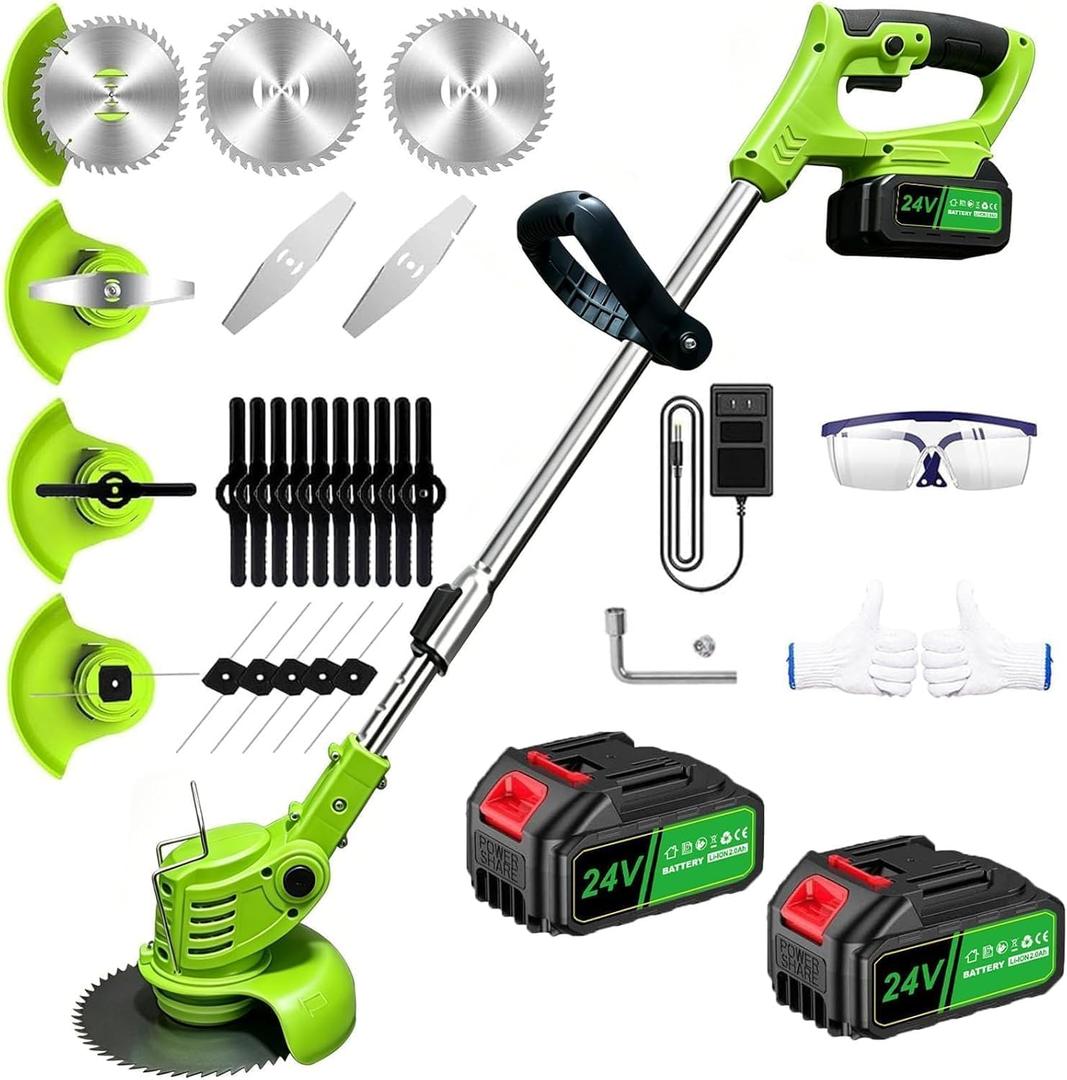 Electric Weed Wacker - 24V Cordless Weed Electric Eater Battery Powered