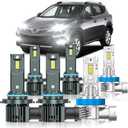 Compatible with Toyota RAV4 2013-2015 Fog Bulbs, High&Low Beam Fog Light Bulbs Combo, 800% Super Bright 6000K Cool White, Plug and Play, Pack of 6