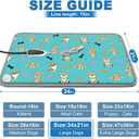 GOLOPET Large Dog Heating Pad 34x21in with Smart Thermostat Switch and Power Line Protection Tube,Obtained MET and UL Dual Certification,Waterproof Pet Pad, Suitable for Dogs of All Ages-Blue