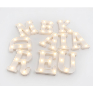 LED Marquee Letter Lights Sign, Light Up Alphabet Letter for Home Party Wedding Decoration (Letters M,D, R,B,A,E,K,I,U and A) White