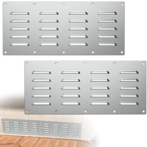 2 Pack Stainless Steel Venting Panel for Grill Accessory Stainless Steel Vent Cover Grill Vent for Masonry Fire Pits Outdoor Kitchen Vent, 15" by 6-1/2"