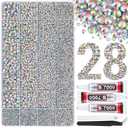 30000Pcs Resin Rhinestones for Bedazzling with 3Pcs B7000 Jewelry Glue, AB Flatback Gems Rhinestones for Crafting, Clothing Tumblers Mugs Shoes Fabric Decor Nail Art (X-Large Pack + 3Pcs Glue)