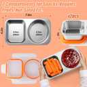 Palksky Stainless Steel Snack Containers, 2 Compartment Snack Box for Adults, Work & Travel, Reusable Food Storage Containers, 2 Packs