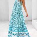 BTFBM Casual Women Summer Maxi Dresses 2026 Loose Sleeveless Sundress Spaghetti Strap Boho Long Dress Vacation (L)