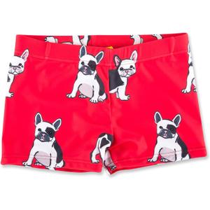 CUNYI Boys Swim Trunks Toddler Stretch Swim Shorts Quick Dry Beachwear Suit Bathing Swimwear (4-5T, Red-dog)