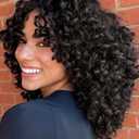 GKtineke 14Inch Curly Wig, Full Curls Wigs for Black Women Big Curly Wig Soft Fluffy Natural Synthetic Hair for Daily and Party (Dark Brown)