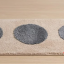 LABEND HOME Moon Phase Boho Bathroom Runner - Soft Washable Bath Mat with Tassels - Non-Slip Microfiber -Gray Beige - 20x58 in (20x50 Without Tassels)