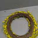 GTIDEA 26 Inch Spring Wreaths for Front Door Large Spring Door Wreath Wild Floral Summer Forsythia Flower Wreaths Outside All Season for Farmhouse Porch Wedding Living Room Home Easter Decor (Yellow)