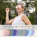 Jefoo Running Sunglasses for Women Men Polarized Retro Shades Trendy 80s Mirrored Shield UV400 Protection Tangle Free