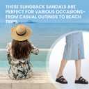 Women's Thick Platform Slide Sandals anti-slip Sole Open Toe Strap Summer Flats Shoes (Black)