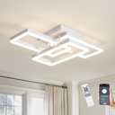 Moderm Ceiling Light Fixture, Square Modern LED White Flush Mount Ceiling Light, APP and Remote Control Dimming with Memory3000K-6500K for Dining Room, Kitchen, Bedroom, Office