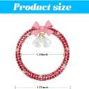 Bling Car Engine Start Ring Stickers, 2PCS Crystal Rhinestone Bow Vehicle Push Start Stop Button Cover, Auto Key lgnition Knob Decals for Women Girls, Universal for SUV RV Truck (Red)