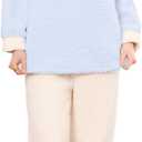 HEARTNICE Fleece Pajama Set for Women, Pullover Fuzzy Long Sleeve Tops and Pants Plush Sleepwear Soft Warm Pjs Lounge 2 Piece (L)