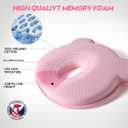 New Memory Foam Soft and Cozy Pillow Head Neck Support Pillow for Car Seat Breathable Bedding Set (Pink)
