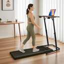 Treadmill Desk, Small Standing Desk for Walking Pad, 30-47 Inch Adjustable Height Walking Pad Stand for Treadmill, Portable Standing Table for Bike and Home Office Work - Brown, 14 inches x 28 inches x 47 inches