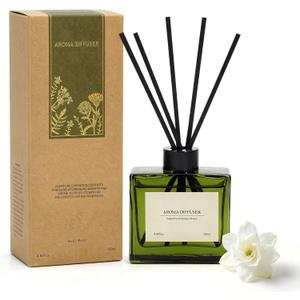 Reed Diffuser, 4 oz Jasmine Lily Scent Diffuser with 7 Sticks, 90 Days Long Lasting Reed diffusers for Home, Elegant Fragrance for Bathroom Bedroom Office Decor, Air Fresh