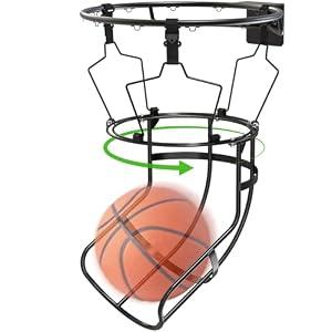 KingDolly 360° Swivel Track Basketball Return Attachment, Basketball Rebounder with 3 Anti-Slip Buckles, Ball Return for Basketball Hoop for Solo Practice, Shooting Training Indoor/ Outdoor