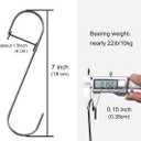 12 Pack 7 Inch Extra Large Shower Curtain S Hooks Stainless Steel for Hanging Heavy Duty (7inch/12pack)