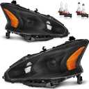 Headlights Assembly for 2013 2014 2015 Nissan Altima 4-Door Sedan Headlamp Replacement Driver & Passenger Side with Bulbs (DOES NOT FIT XENON/HID)