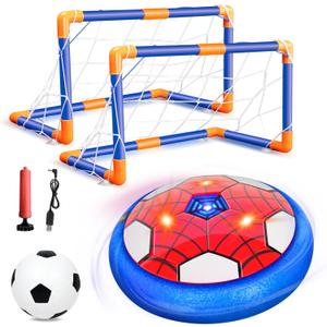 Hover Soccer Balls Toys Set for Kids, 2-in-1 Rechargeable Air Floating Football Toy Ball with Led Light, Indoor Sports Games Christmas Birthday for Old Boys Girl