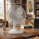Comfort Zone 16 inch Table Fan with Adjustable Tilt, Wide Area Oscillation, Quiet Air Circulator Fan For Bedroom, 3 Speed Desktop Fan for Home Office, Push Button Controls, White