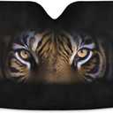 Qilmy Tiger Print Car Sunshade for Windshield Automotive Sun Visor Protector Foldable for SUV Truck Front Window (Black)