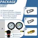 Cylinder Leak Down Tester Kit Compression Leakdown Detector Leakage Test Set for Gasoline Engine Leak Detection Tester Kit Dual Pressure Gauges