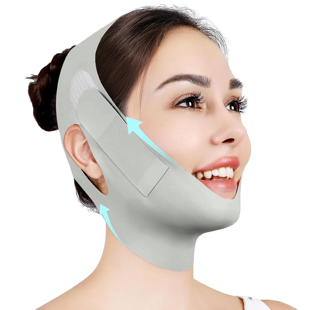 Chin Strap for Sleeping,Adjustable Chin Strap,V Line Lifting Mask,Black,M