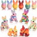 6PCS 3D Printed Animals with Eggs, Prefilled Egg with Articulated Rabbit Fidget Toys Inside, Party Favors, Classroom Prizes, Goodie Bag Fillers