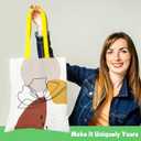 60 Pack Canvas Tote Bag Bulk 13X15 Inch Sublimation Blanks Canvas Tote With Handles for DIY Projects Heat Transfer Vinyl, Personalized Gifts for Women Men, Party Birthday Gift - White