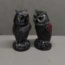 Hedoc 2 Pack Fake Owl Decoys to Scare Birds Away, Rotating Head Bird Deterrents, Nature Enemy Scarecrow Plastic Statues, Pest Repellent for Gardens and Patios (10+11 Inch)