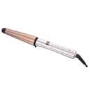 REMINGTON SHINE THERAPY Curling Wand, Infused with Argan Oil & Keratin, 1-1  Inch Tapered Curling Iron for Tousled Waves, includes Heat Glove (Champagne)
