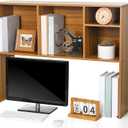 Briwooody Dorm Desk Hutch Desktop Bookshelf for College Office, Brown
32 x 8 x 25 Inch Desk Bookshelf with 5 Shelves 3-Tier Wood Countertop, Desk Shelf Organizer Top Only, Easy Installation