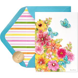 Papyrus Blank Card - Designed by Bella Pilar (Wildflowers) (Thinking of You Card)