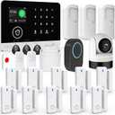 Home Alarm System with Camera, 23 Pieces Wireless WiFi/GSM SMS Home Security System with Motion Detector, 120dB Alarm Siren, Remote Control, Doorbell Button and SOS Button for Villa,Warehouse