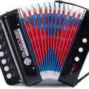 MUSICUBE Kids Accordion Instrument Toys 10 Keys Button Small Accordion for Boys & Girls Educational Musical Instrument Toys Christmas Gift Choice (BLACK)