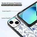 Beautiful Blue Flowers and Leaves Phone Case Fit for iPhone 13 — Shockproof Designed Cute Aesthetic Phone Case Cover for Boy Girl Men Women