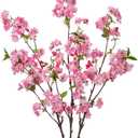 DILATATA 39" Tall Cherry Blossom Branches for Vase Faux Cherry Flowers Pink Peach Blossom for Floral Arrangements Artificial Apple Blossom Silk Tall Stems for Home Wedding Table Decor-3 Pcs