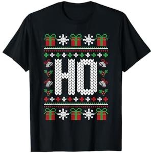 Ho Where's My Ho At Funny Ugly Xmas Sweater Christmas Couple T-Shirt size L