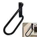 Wall Mount handrail for Outdoor Steps, Polished Black Railing for Porch, Garage, Door Entrance Stairs and Steps Against The Wall(Dia 1.25", Length 25", L)