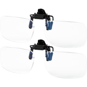 2 Pack Blue Light Blocking Clip-On and Flip-Up Reading Glasses with Magnifying Lenses Readers for Unisex Use