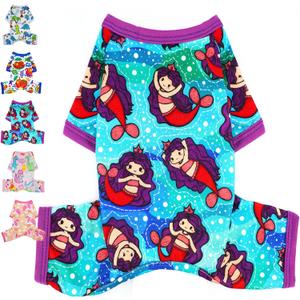 Dog Clothes for Small Dogs Girl BoyDog Pajamas Spring Summer Cute Soft Puppy Pjs Clothes Doggie Onesies Cat Pet Jammies Outfit (X-Small) (Purple Memaid)
