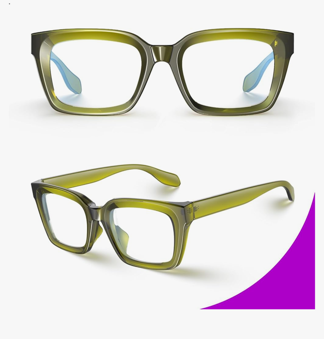 VISOONE Chunky Square Blue Light Blocking Glasses with Anti Computer Glare for Working Women Men MONTANA