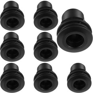 Novabright 8 Pack 1" Bulkhead Fitting PP Aquarium Pond Filters Slip x Slip with Male Thread, Includes Bulkhead Fitting, Two Gaskets, Lock Nut Standard Threaded Black Kit for Fish Aquarium