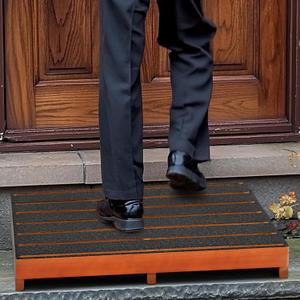 16 x 25 x 3.5 in One Step Stool for Elderly with Non-Slip Rubber Tape, Heavy Duty Wooden Platform Mobility for Seniors Adults,300 Lbs Portable Bedside Outdoor Steps for Handicap,Porch Garden Rv