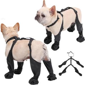 Dog Boots Waterproof for Winter - Anti-Slip Paw Shoes for Snow & Rain | Non-Slip Reflective Pet Boots with Adjustable Straps, Medium Dogs