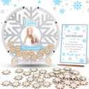 64 Pcs Baby Shower Guest Book Alternatives a Little Snowflake Is on the Way Baby Shower Decorations Wooden Winter Christmas Baby Its Cold Outside Picture Frame Keepsakes for Guests Boy Gender Reveal